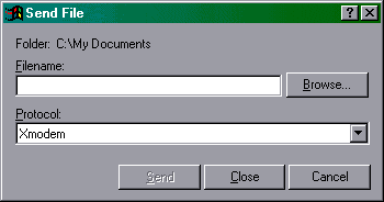 Figure 13: HyperTerminal Send File dialogue